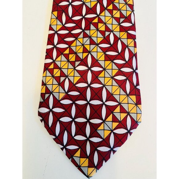 Vintage Macrae 1960s / 1970s Necktie, Geometric Design, Costume Design, 4" Wide - Picture 2 of 10